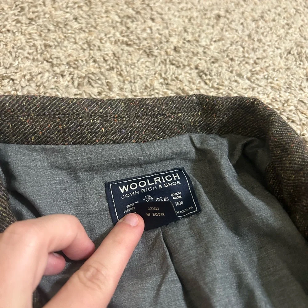 Woolrich Worker's Tweed Blazer Jacket Wool Blend Men's Size Medium Lined Button
